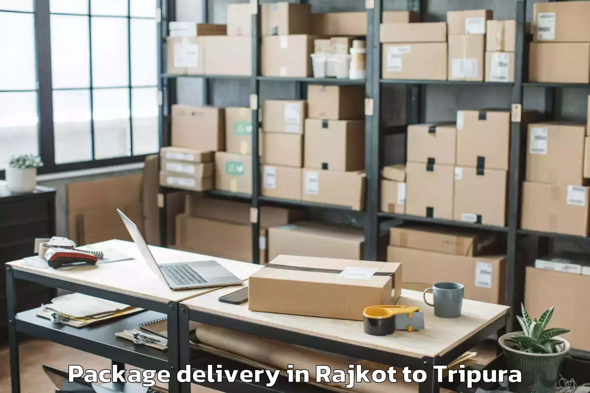 Affordable Rajkot to Khowai Airport Ixn Package Delivery